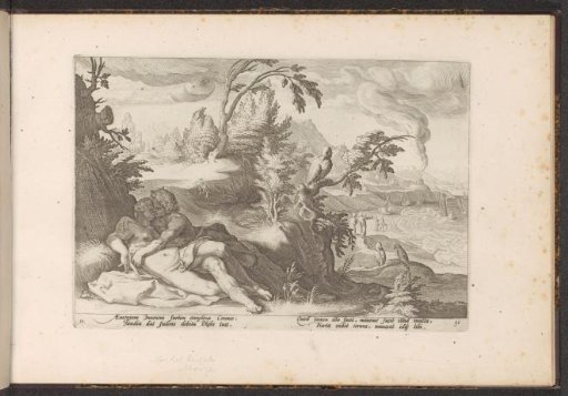 Corvus catches the girl Coronis