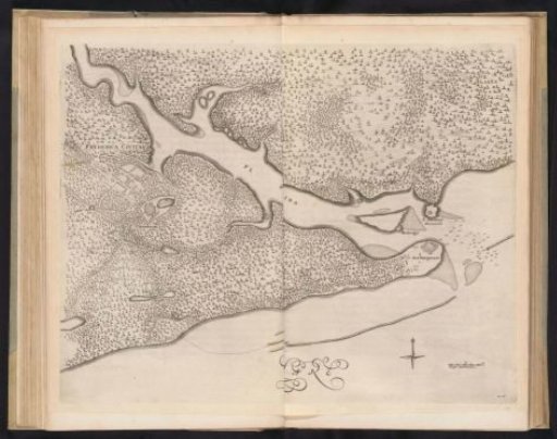 Map with the forts at the mouth of the Paraiba River, ca. 1636-1644