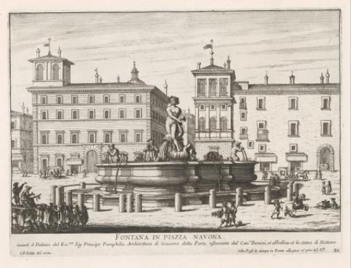 Fountain of the Moor on Piazza Navona in Rome