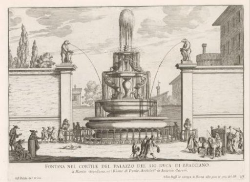 Fountain in the courtyard of Palazzo Taverna in Rome