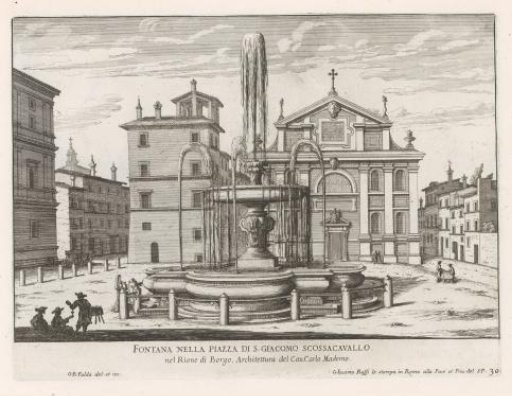 Fountain on Piazza Scossacavalli in Rome
