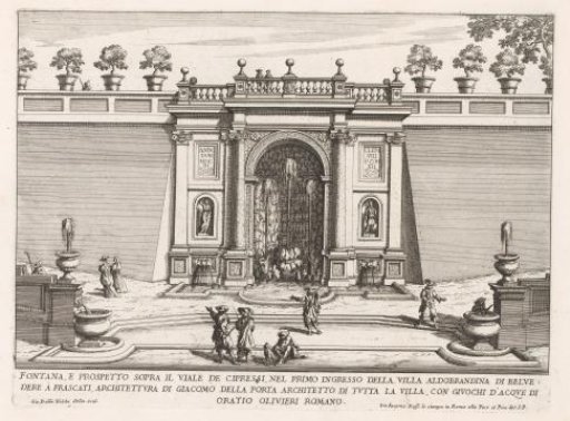 Fountain in the gardens of the Villa Aldobrandini at Frascati