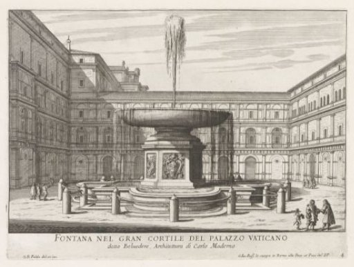 Fountain in the Cortile del Belvedere in the Vatican