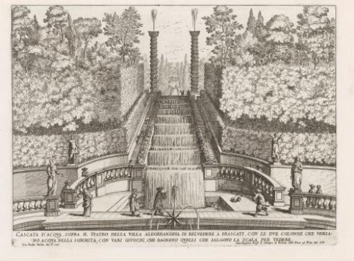Cascade in the Gardens of the Villa Aldobrandini in Frascati