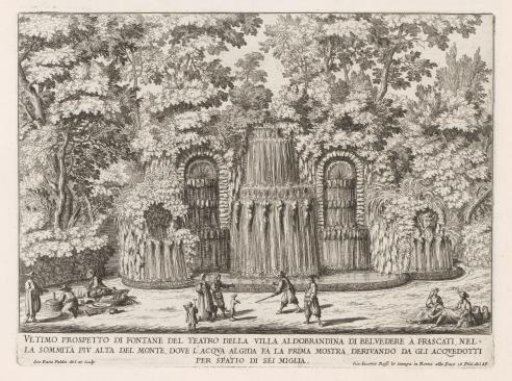 Fountain in the gardens of the Villa Aldobrandini at Frascati