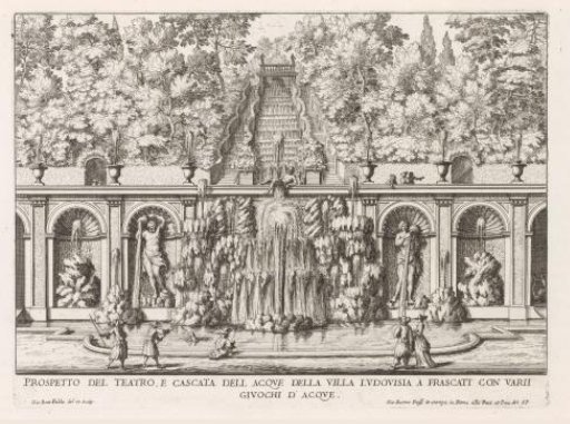 Cascade and Teatro delle Acque in the gardens of the Villa Torlonia at Frascati