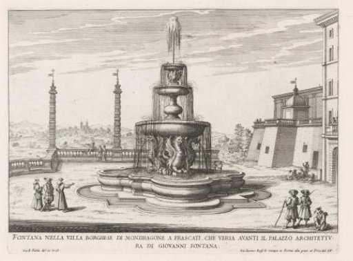 Fountain in the gardens of the Villa Mondragone at Frascati