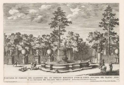 Fountain of Narcissus in the Villa Borghese in Rome