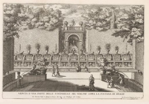 Fountain in the gardens of the Villa d'Este at Tivoli
