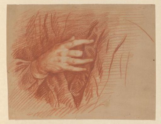 Study of a hand on clothing