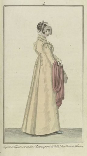 Elegantia, or Journal of Fashion, Luxury and Taste for Ladies, January 1807, No. 1: Capote de velours...
