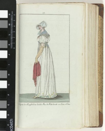 Elegance, or Journal of Fashion, Luxury and Taste for Ladies, May 1807, No. 12: Muslin Capote...