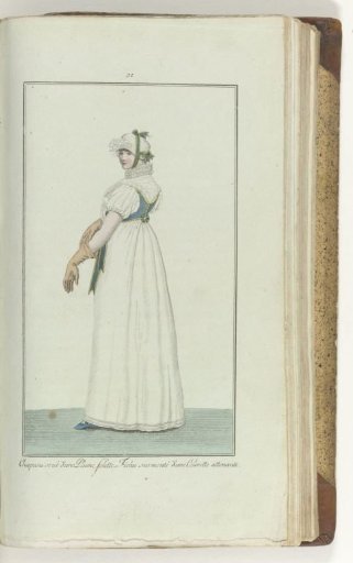 Elegance, or Journal of Fashion, Luxury and Taste for Ladies, September 1807, No. 21: Hat adorned with a Fox Feather...