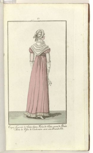Elegantia, or Journal of Fashion, Luxury, and Taste for Ladies, March 1808, No. 41: Fur-Trimmed White Satin Toque....