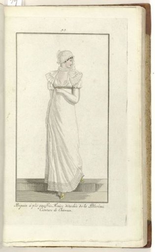 Elegantia, or Journal of Fashion, Luxury, and Taste for Ladies, August 1808, No. 53: Pleated and Gaufré Beguin...