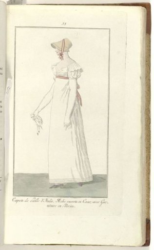 Elegance, or Journal of Fashion, Luxury, and Taste for Ladies, August 1808, No. 55: Italian Straw Bonnet...