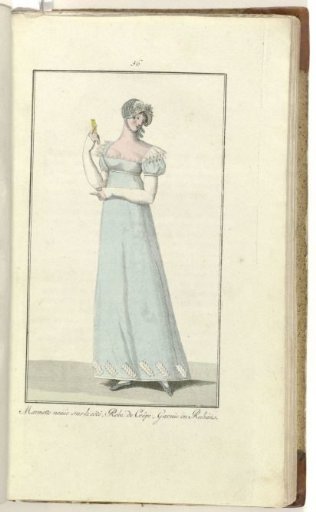 Elegance, or Journal of Fashion, Luxury, and Taste for Ladies, September 1808, No. 56: Marmotte Tied on the Side...