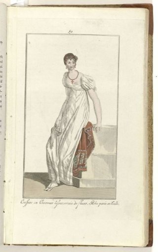 Elegance, or Journal of Fashion, Luxury, and Taste for Ladies, October 1808, No. 59: Hairstyle of Smooth Hair...