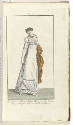 Elegantia, or Journal of Fashion, Luxury, and Taste for Ladies, February 1808, No. 37: Diadem of Flowers and Silver,...