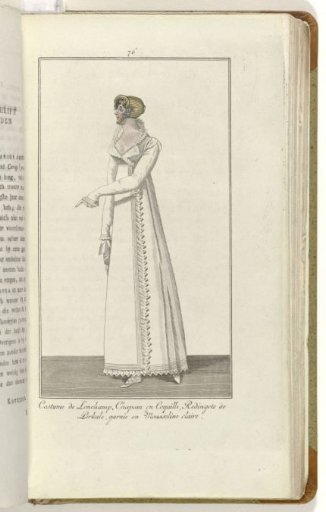 Elegantia, or journal of fashion, luxury, and taste for ladies, May 1809, No. 76: Lonchamp Costume...