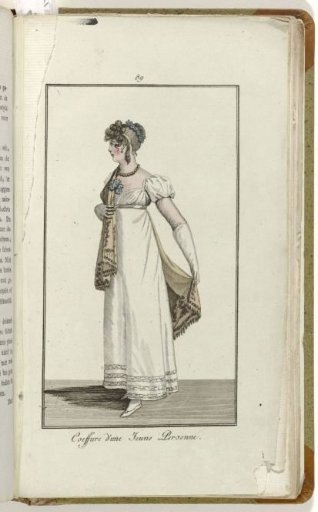 Elegantia, or journal of fashion, luxury, and taste for ladies, September 1809, No. 89: Hairstyle of a Young Person.