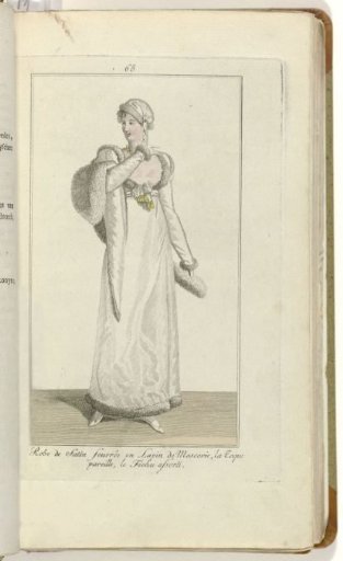 Elegantia, or journal of fashion, luxury, and taste for ladies, January 1809, No. 68: Satin Robe...