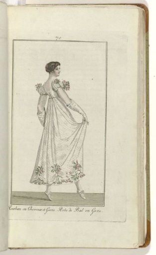 Elegantia, or journal of fashion, luxury, and taste for ladies, February 1809, No. 70: Turban with Hair and Gauze...