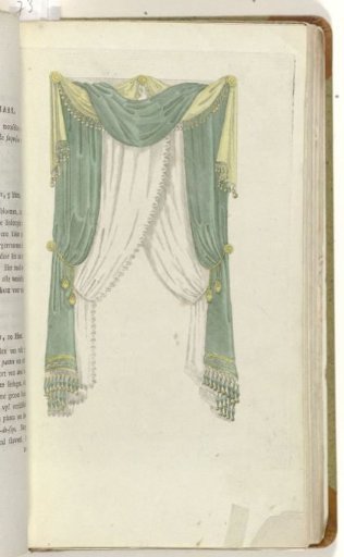 Elegantia, or journal of fashion, luxury, and taste for ladies, February 1809, opposite page 90: Elegant window drapery