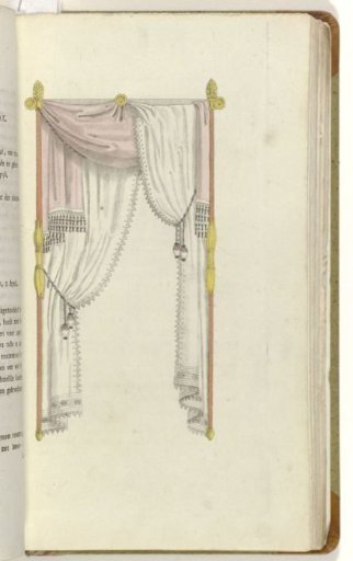 Elegance, or Journal of Fashion, Luxury, and Taste for Ladies, April 1809, opposite page 124: Elegant Window Drapery