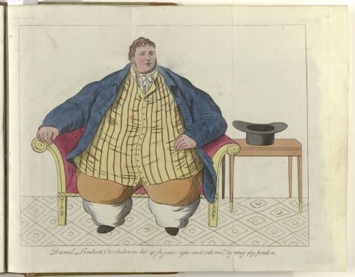 Elegance, or Journal of Fashion, Luxury, and Taste for Ladies, May 1809, opposite page 216: Daniel Lambert, who died in his 40th year...