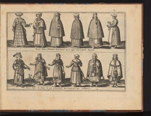 Twelve women of different estates, dressed according to the fashion of ca. 1580 in...
