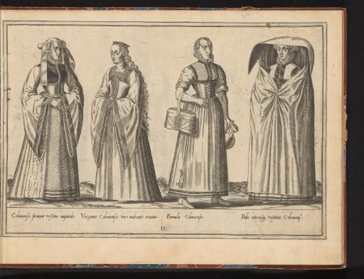 Four women of different estates, dressed according to the fashion of ca. 1580 in Cologne