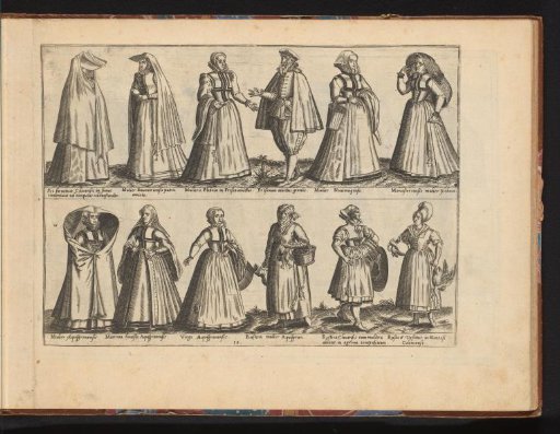 Women and men of different estates, dressed according to the fashion in Germany, ca. 1580