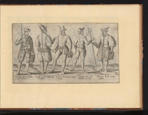 Five peasants, dressed according to the fashion in Flanders, ca. 1580