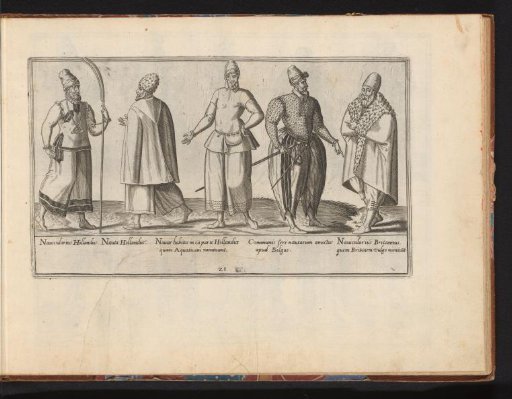 Three Hollanders, a Fleming and an Englishman, dressed according to the fashion of ca. 1580