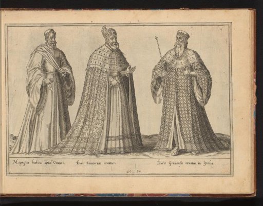 Three Doges from Venice and Genoa, dressed according to the fashion of ca. 1580