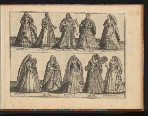 Ten women, dressed according to the Italian fashion of ca. 1580