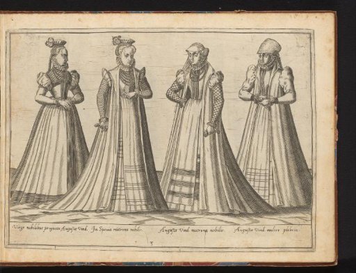 Four women of different estates, dressed according to the fashion of ca. 1580