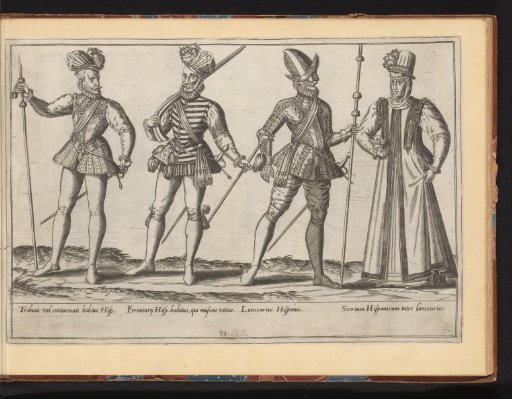 Three men and a woman, dressed according to the Spanish fashion of ca. 1580