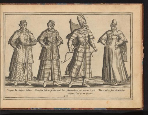 Three Turkish women and a man, dressed according to the fashion of ca. 1580