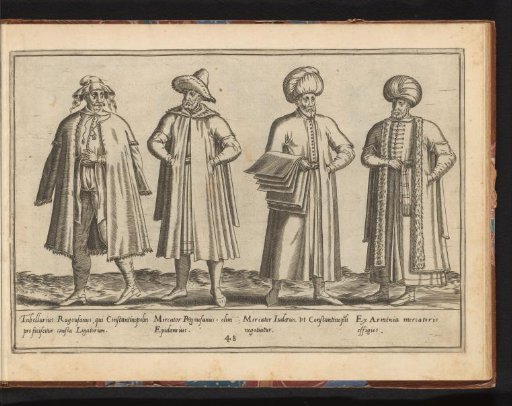Four Turkish men, dressed according to the fashion of ca. 1580