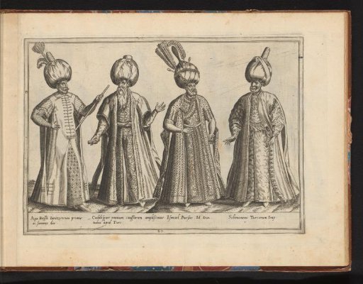 Four Turkish men, dressed according to the fashion of ca. 1580