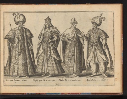 Two Turkish men and two women, dressed according to the fashion of ca. 1580