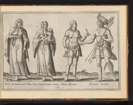 Three African women and a man, dressed according to the fashion of ca. 1580