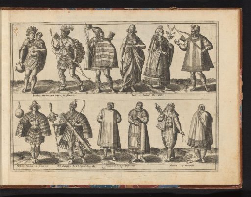 Twelve people from America, Asia and Africa, dressed according to the fashion of ca. 1580