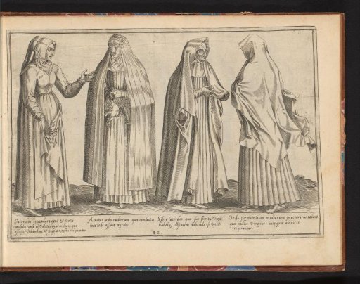 Four nuns, dressed in the fashion of ca. 1580