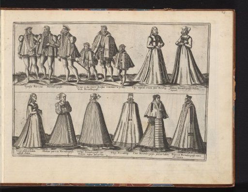 Women and men dressed according to the fashion in Germany, ca. 1580