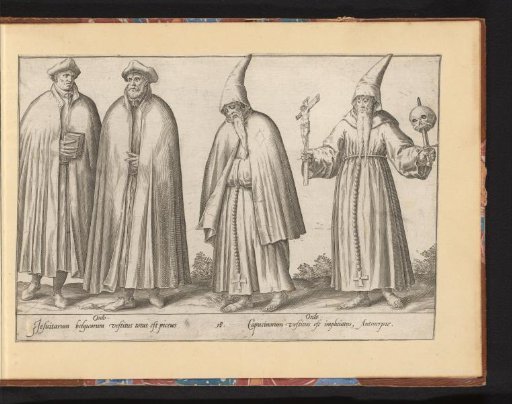 Two Jesuits and two Capuchin monks