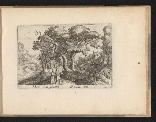 Landscape with farming couple in the foreground