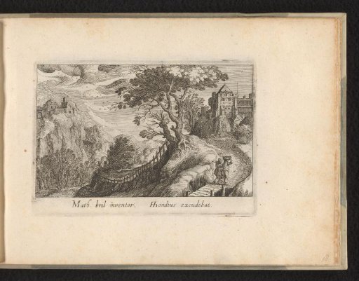 Hill landscape with gate in the center